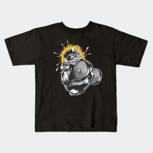 workout clothes sports gym gorilla Kids T-Shirt